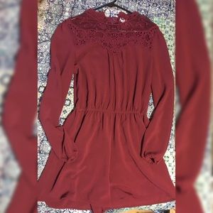 Burgundy Red Romper